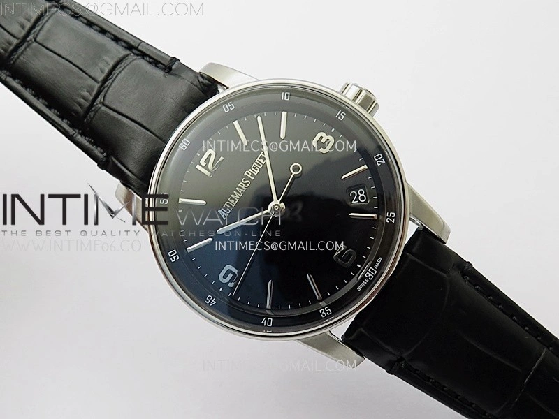 Code 11.59 SS 15210 APSF 1:1 Best Edition Black Dial on Black Leather Strap SA4302 Super Clone